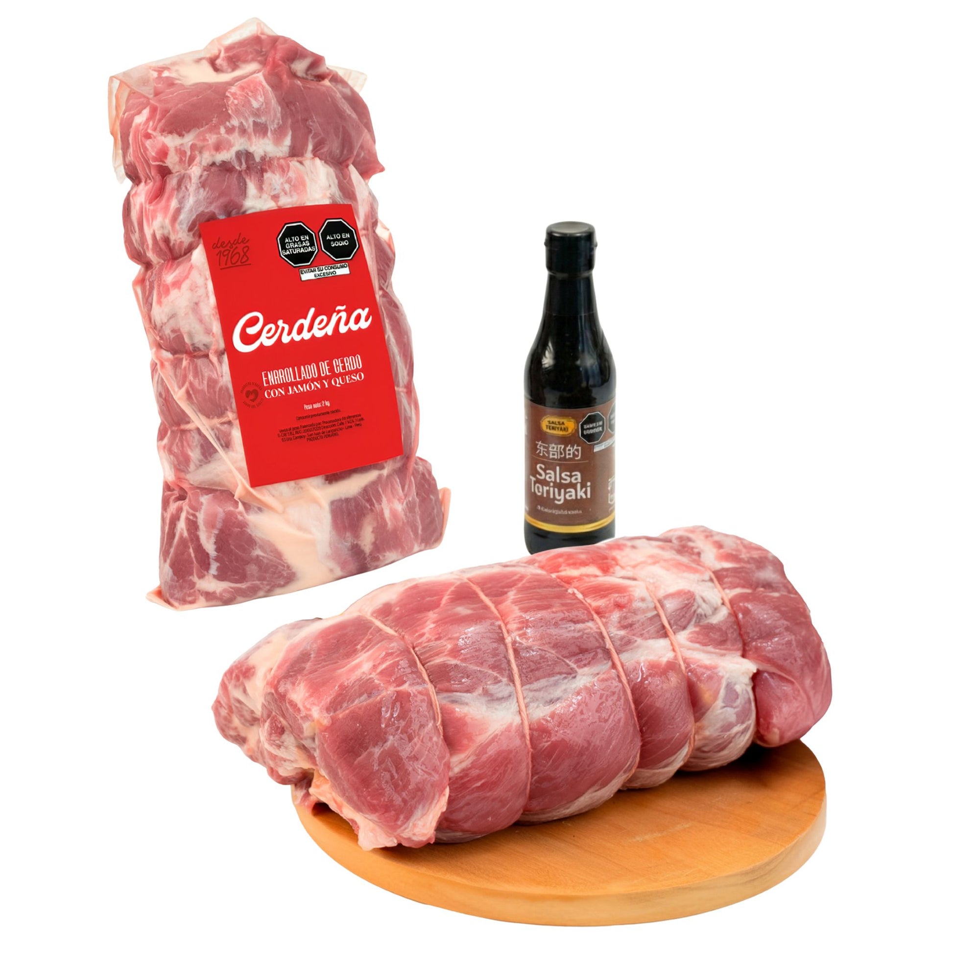 Enrollado de Jamón y Queso con Salsa Teriyaki