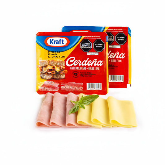 Duo Pack Jamon Americano Cerdeña y Queso Edam Kraft