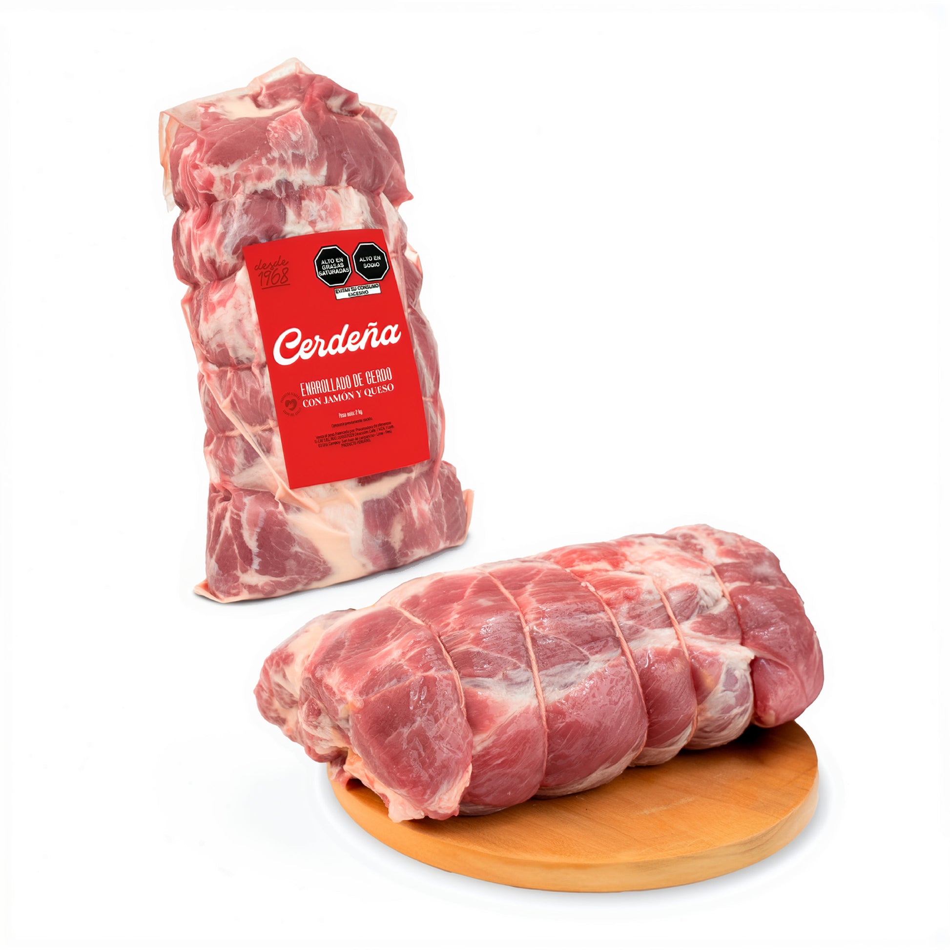 Enrollado de cerdo con Jamón y Queso