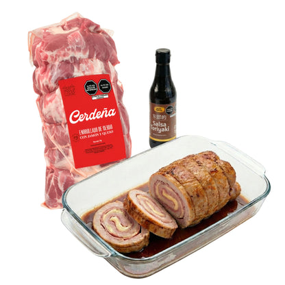Enrollado de Jamón y Queso con Salsa Teriyaki